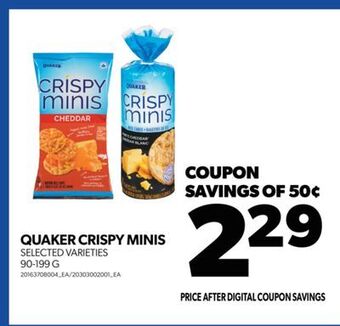 Real Canadian Superstore Quaker crispy minis, 90-199 g offer