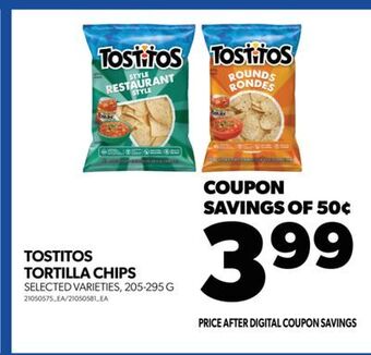 Real Canadian Superstore Tostitos tortilla chips, 205-295 g offer