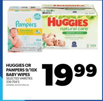 Real Canadian Superstore Huggies or pampers 9/10x baby wipes, 336-704's offer