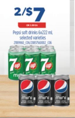 Real Canadian Superstore Pepsi soft drinks, 6x222 ml offer