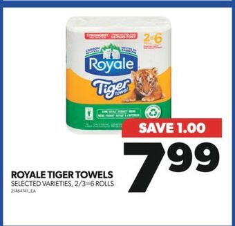 Real Canadian Superstore Royale tiger towels, 2/3=6 rolls offer