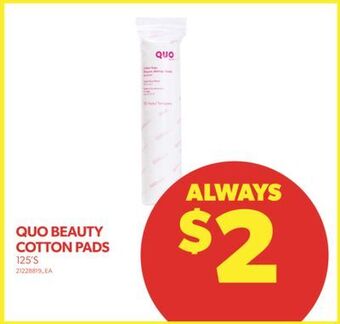 Real Canadian Superstore Quo beauty cotton pads, 125's offer