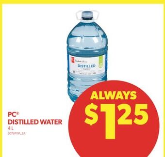 Real Canadian Superstore Pc distilled water, 4 l offer