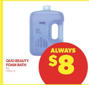 Real Canadian Superstore Quo beauty foam bath, 3 l offer