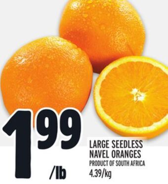 Metro Large seedless navel oranges offer