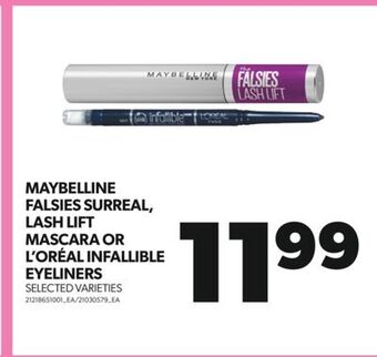 Real Canadian Superstore Maybelline falsies surreal, lash lift mascara or l'oréal infallible eyeliners offer