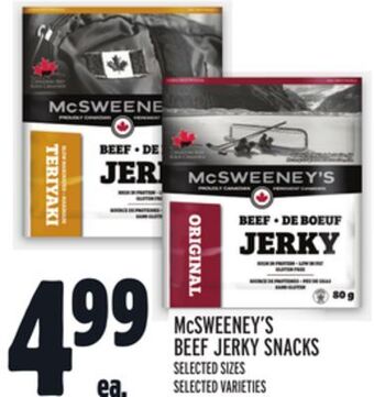 Metro Mcsweeney's beef jerky snacks offer