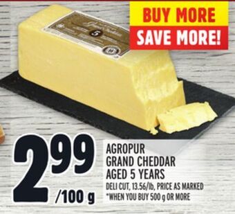 Metro Agropur grand cheddar aged 5 years offer