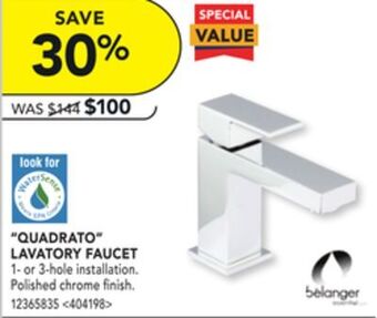 RONA Quadrato lavatory faucet offer
