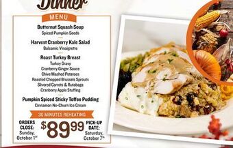 Farm Boy Thanksgiving dinner menu offer