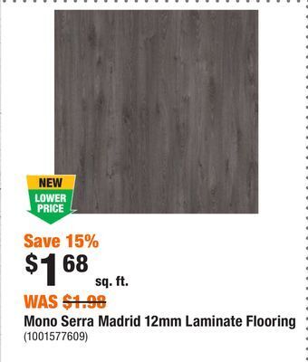 Home Depot Mono serra madrid 12mm laminate flooring offer