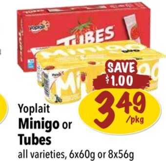 Farm Boy Yoplait minigo or tubes offer