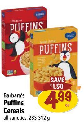 Farm Boy Barbara's puffins cereals offer