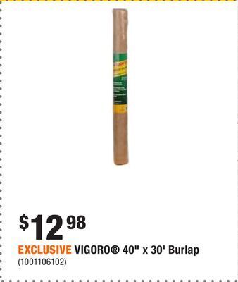 Home Depot Exclusive vigoro 40 x 30' burlap offer