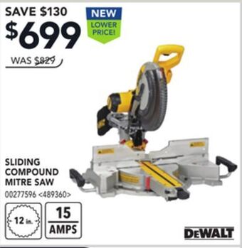 Lowe's Dewalt sliding compound mitre saw offer