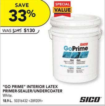 Lowe's Sico go prime interior latex primer-sealer/undercoater offer