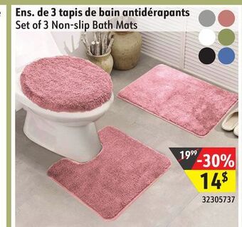 Hart Set of 3 non-slip bath mats offer