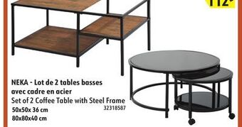 Sushi Shop Set of 2 coffee table with steel frame offer