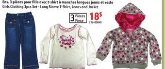 Sushi Shop Girls clothing 3 pcs set - long sleeve t-shirt, jeans and jacket offer