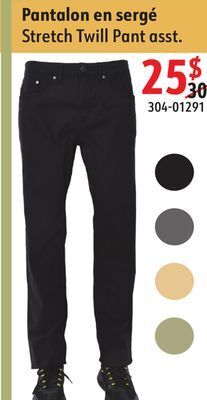 Sushi Shop Stretch twill pant asst offer