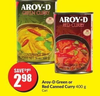 Chalo FreshCo Aroy-d green or red canned curry 400 g offer