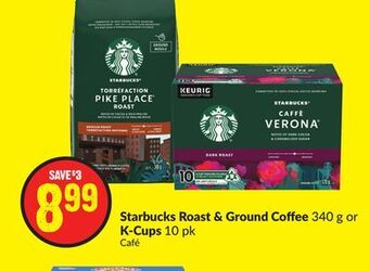 Chalo FreshCo Starbucks roast & ground coffee 340 g or k-cups 10 pk offer