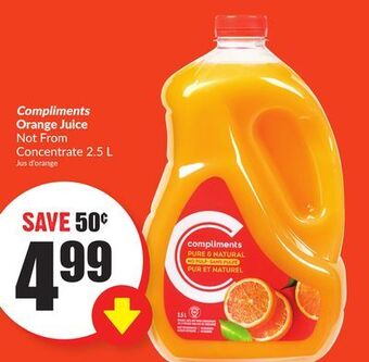 Chalo FreshCo Compliments orange juice not from concentrate 2.5 l offer