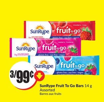 Chalo FreshCo Sunrype fruit to go bars 14 g assorted offer