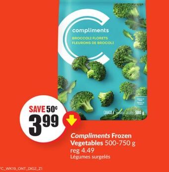 Chalo FreshCo Compliments frozen vegetables 500-750 g offer