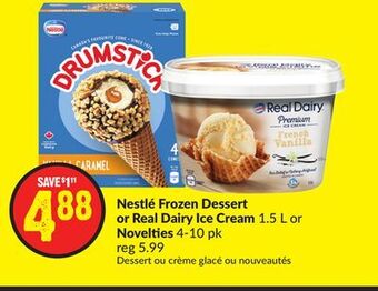 FreshCo Nestlé frozen dessert or real dairy ice cream 1.5 l or novelties 4-10 pk offer