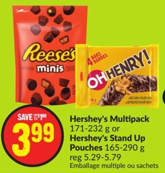 FreshCo Hershey's multipack 171-232 g or hershey's stand up pouches 165-290 g offer