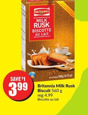 FreshCo Britannia milk rusk biscuit 560 g offer