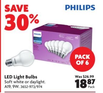Home Hardware Led light bulbs offer