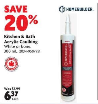Home Hardware Kitchen & bath acrylic caulking offer