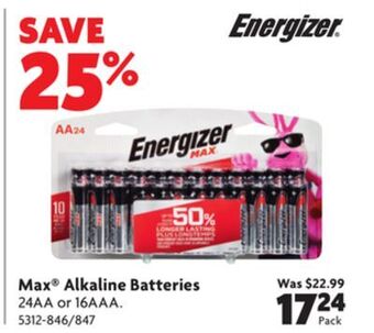 Home Hardware Max alkaline batteries offer