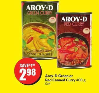 FreshCo Aroy-d green or red canned curry 400 g offer