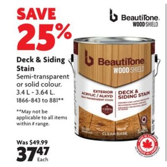 Home Hardware Deck & siding stain offer