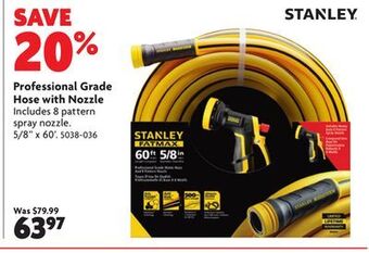 Home Hardware Professional grade hose with nozzle offer