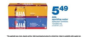 Wholesale Club Aha sparkling water, 12x355 ml offer