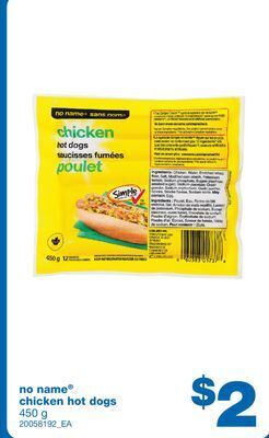 Wholesale Club No name chicken hot dogs, 450 g offer