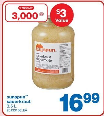 Wholesale Club Sunspun sauerkraut, 3.5 l offer