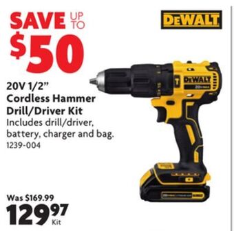 Home Hardware 20v 1/2 cordless hammer drill/driver kit offer