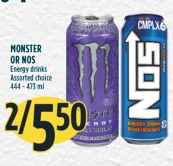 Marché Adonis Monster or nos energy drinks offer
