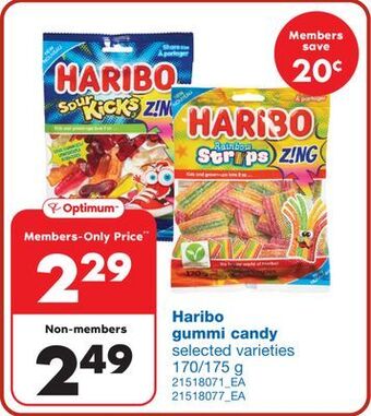 Wholesale Club Haribo gummi candy, 170/175 g offer