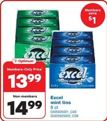 Wholesale Club Excel mint tins, 8 ct offer