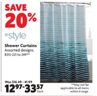 Home Hardware Shower curtains offer