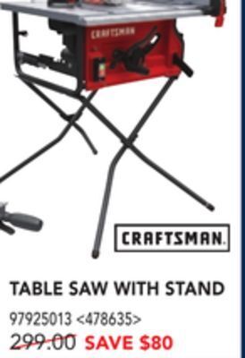 RONA Craftsman table saw with stand offer