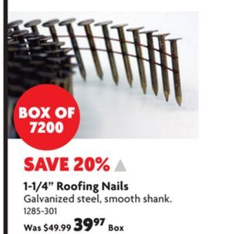 Home Hardware 1-1/4 roofing nails offer