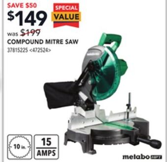 RONA Metabo hpt compound mitre saw offer