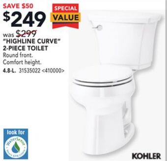 RONA Kohler highline curve 2-piece toilet 4.8-l offer